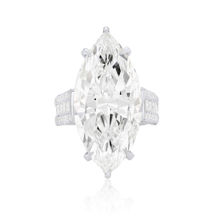 19.85ct Marquise Diamond Ring with Diamond Surround