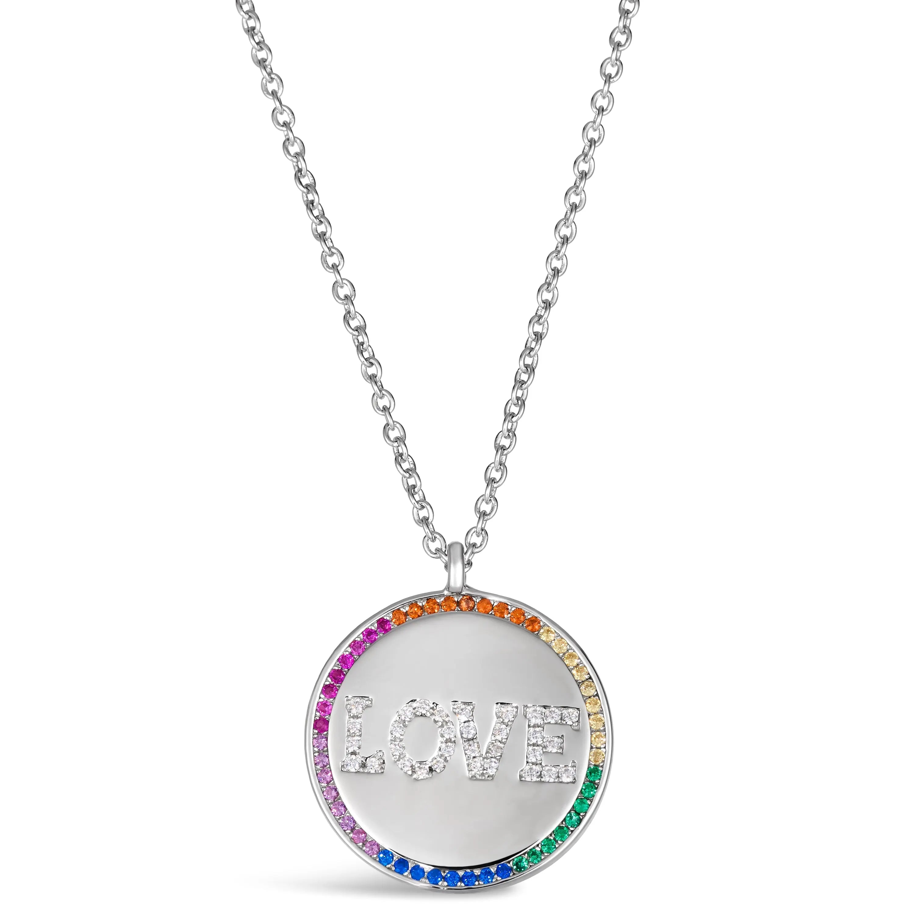 Love Disc Necklace in Multi-Color