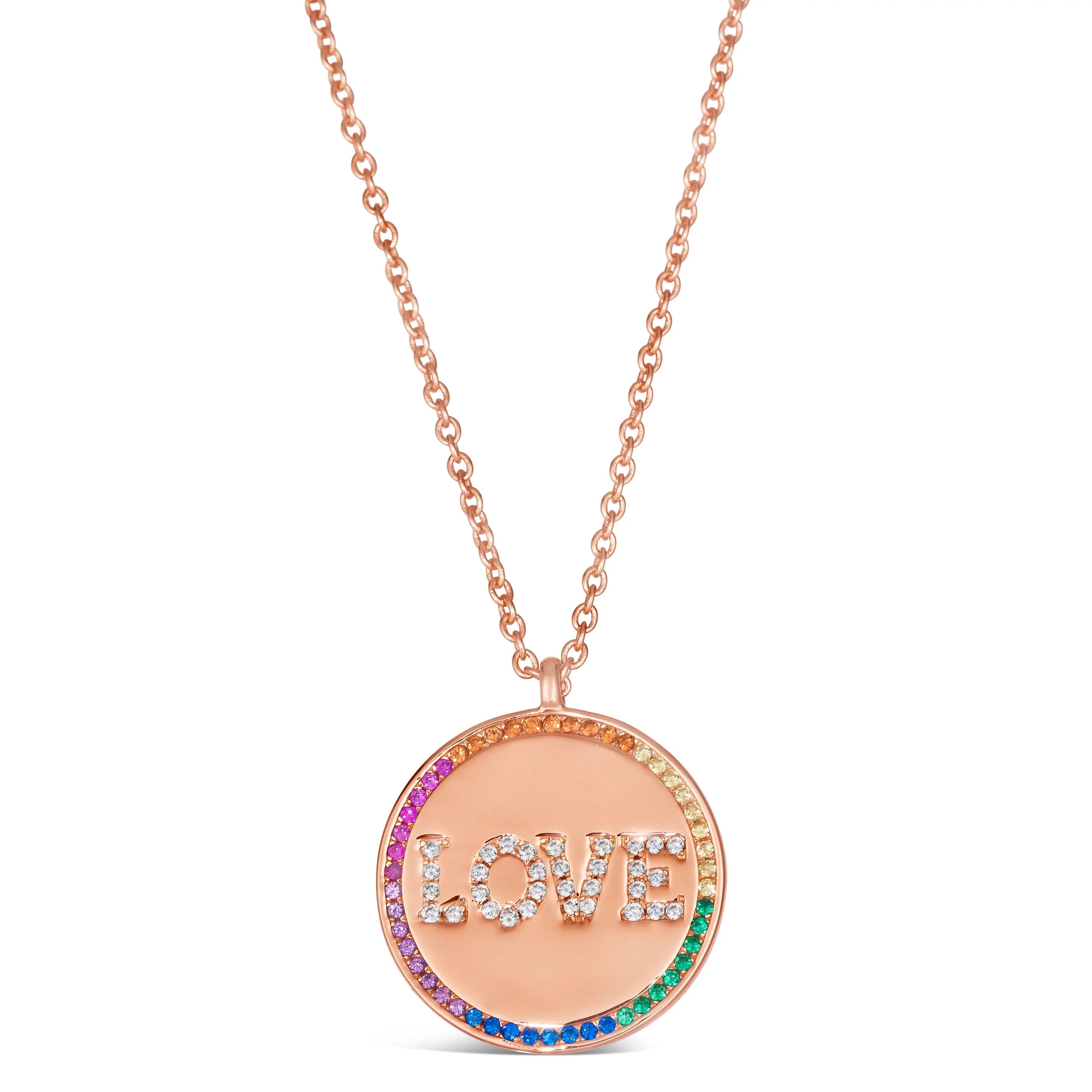 Love Disc Necklace in Multi-Color