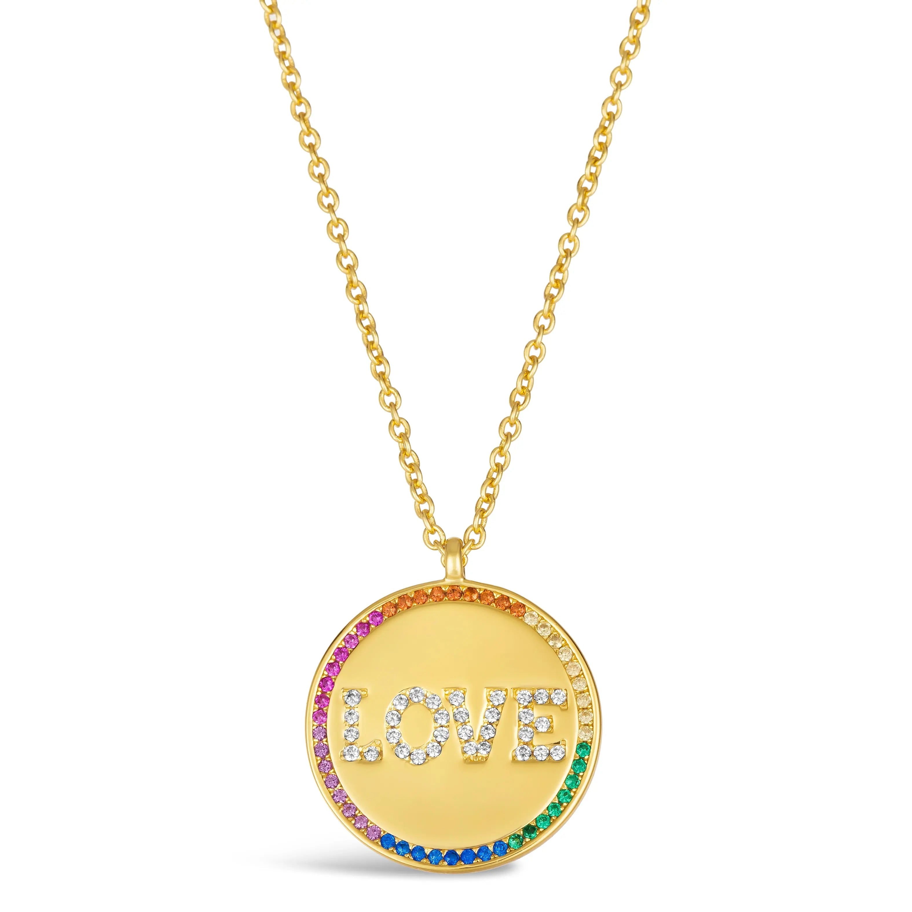 Love Disc Necklace in Multi-Color