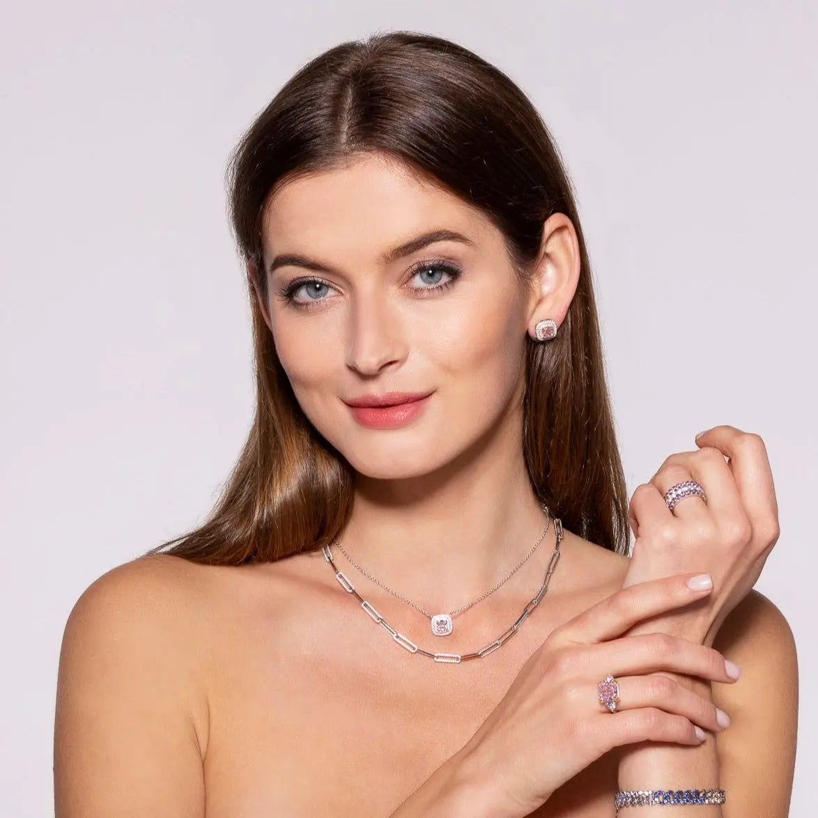 Lucia Brilliante Necklace in Argyle Pink