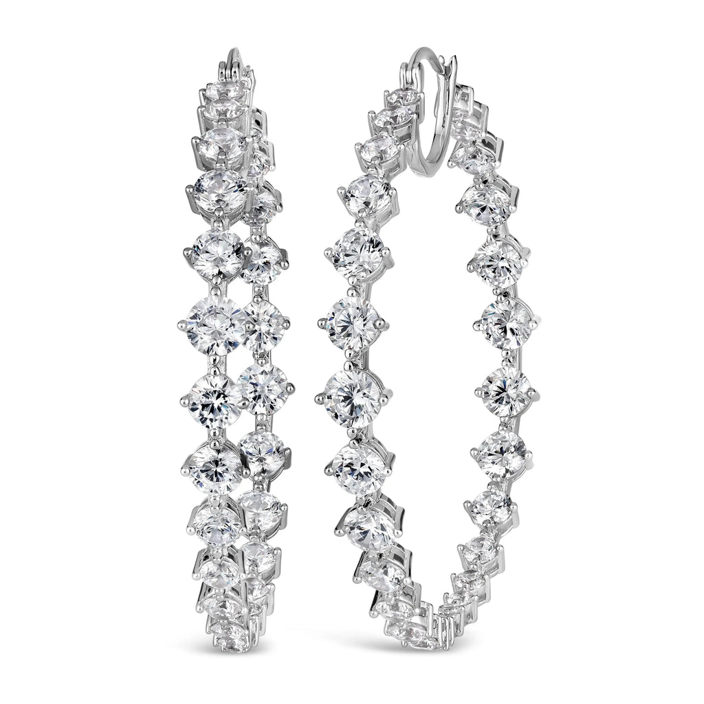 Manhattan Hoop Earrings in Platinum