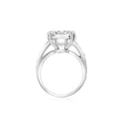 7.59ct Emerald-Cut Diamond Ring with Pavé Side Diamonds