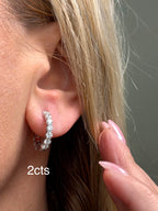 Lab Grown Round Diamond Hoop Earrings - 0.50"