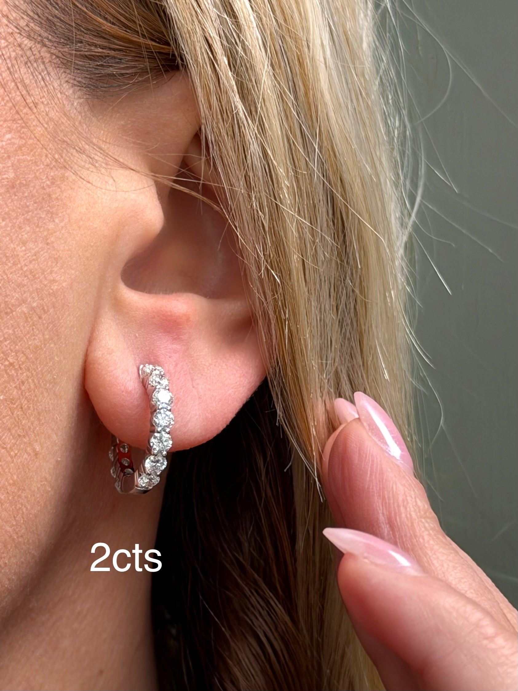 Lab Grown Round Diamond Hoop Earrings - 0.50"