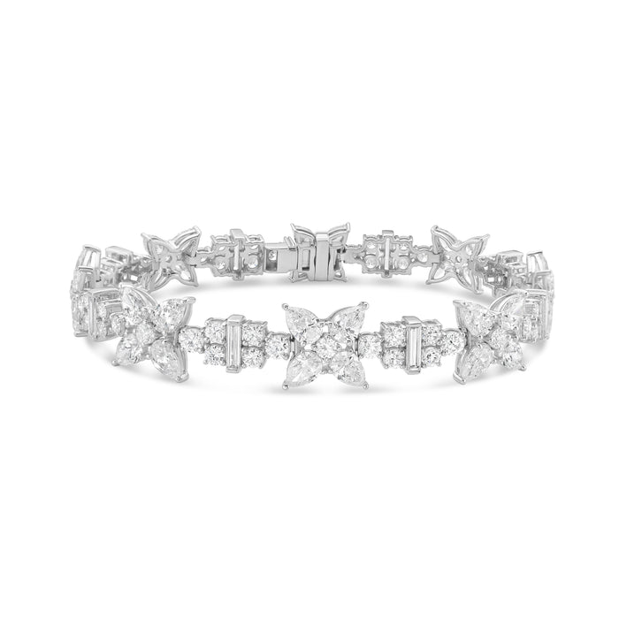Lab Grown Multi-Cut Diamond Cluster Bracelet