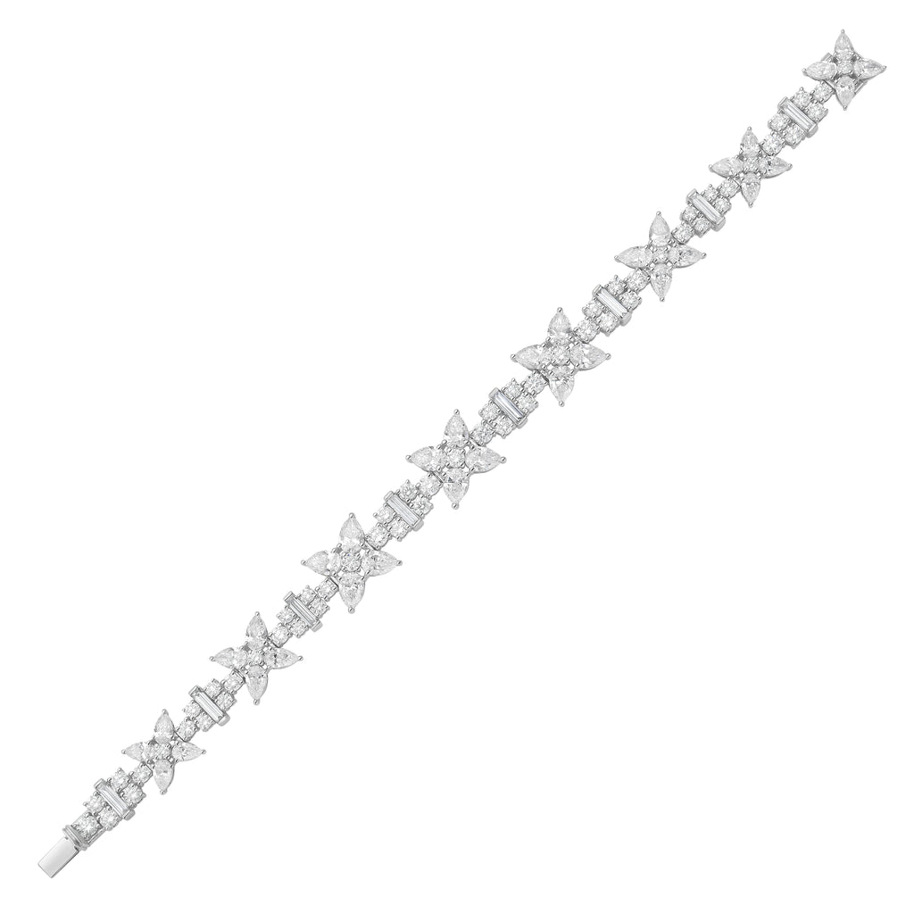 Lab Grown Multi-Cut Diamond Cluster Bracelet