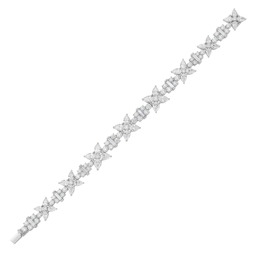 Lab Grown Multi-Cut Diamond Cluster Bracelet