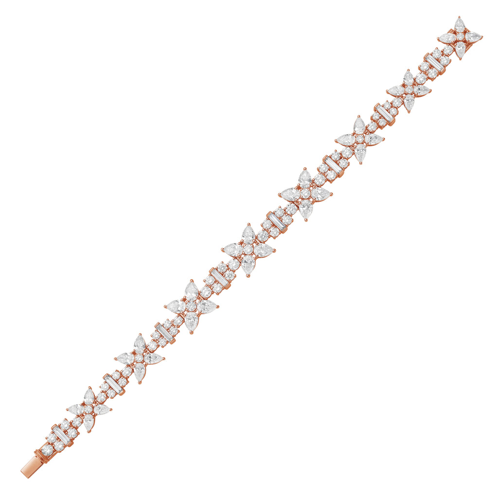 Lab Grown Multi-Cut Diamond Cluster Bracelet