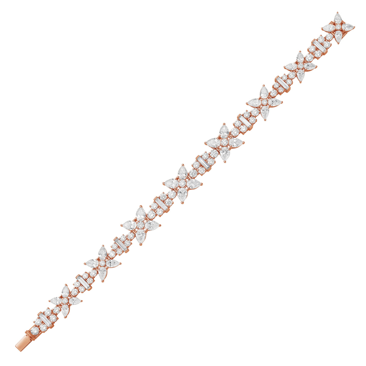 Lab Grown Multi-Cut Diamond Cluster Bracelet