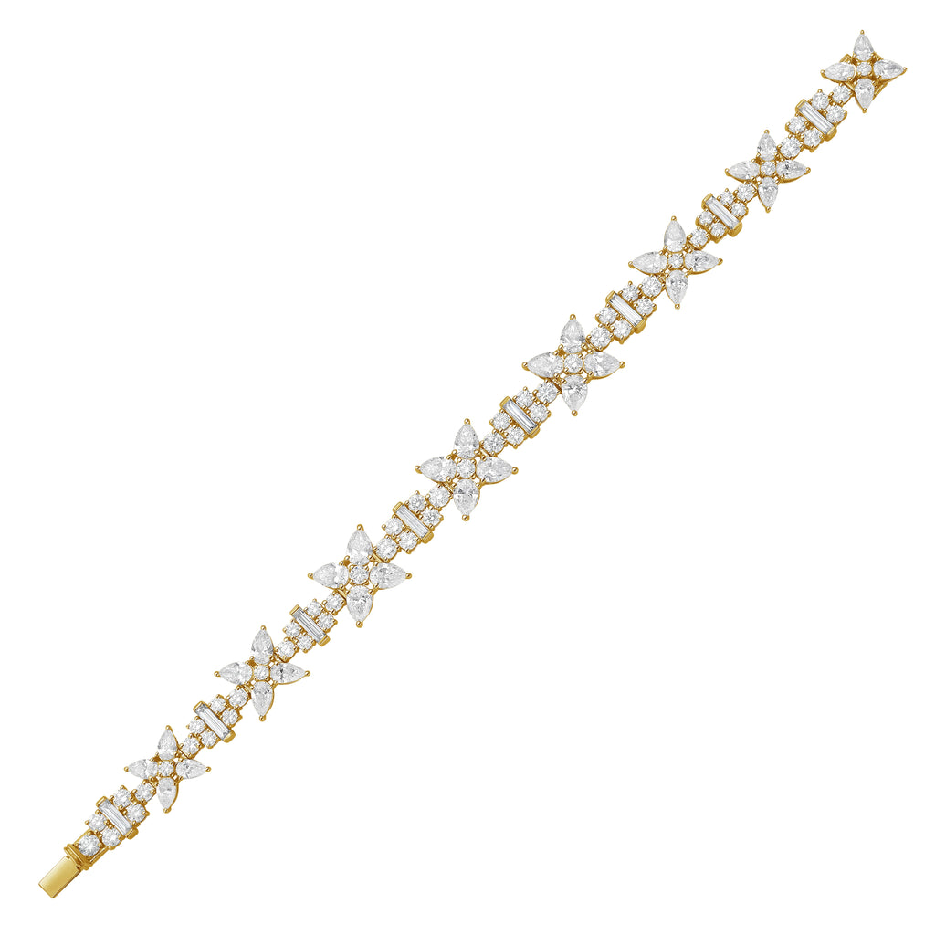 Lab Grown Multi-Cut Diamond Cluster Bracelet