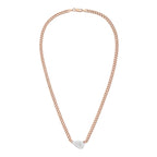Lab Grown Pear Pendant With Cuban Link Chain