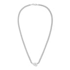 Lab Grown Pear Pendant With Cuban Link Chain