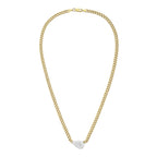 Lab Grown Pear Pendant With Cuban Link Chain