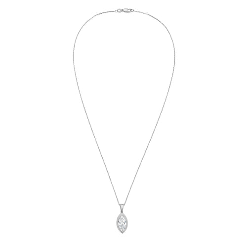 Lab Grown Marquise Diamond Bezel Pendant With Bail