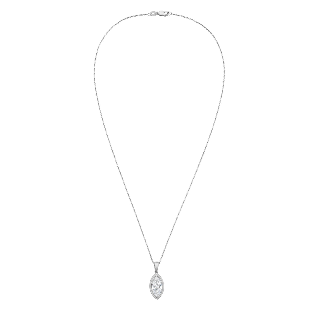 Lab Grown Marquise Diamond Bezel Pendant With Bail