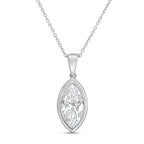 Lab Grown Marquise Diamond Bezel Pendant With Bail