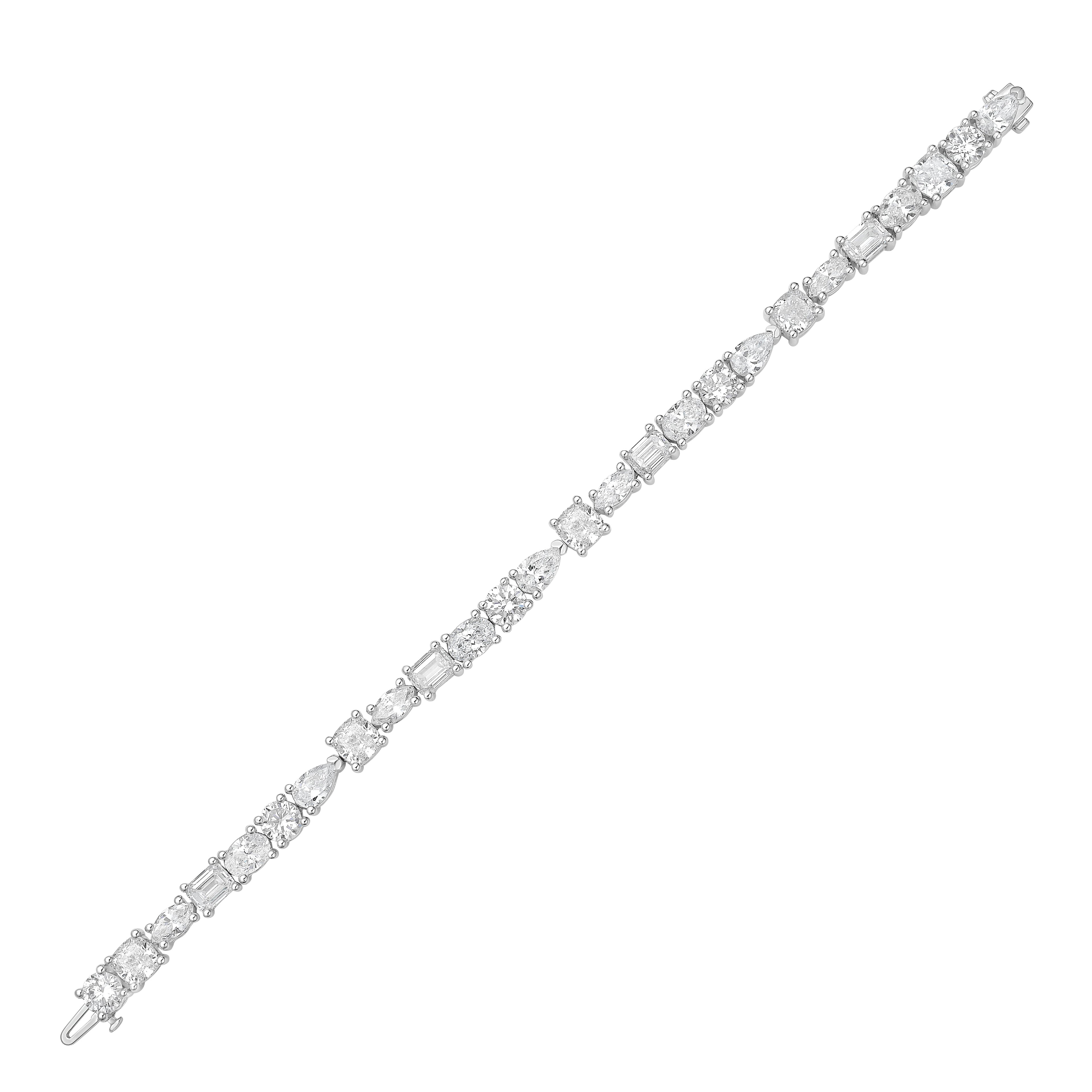 Lab Grown Multi-Cut Diamond Tennis Bracelet