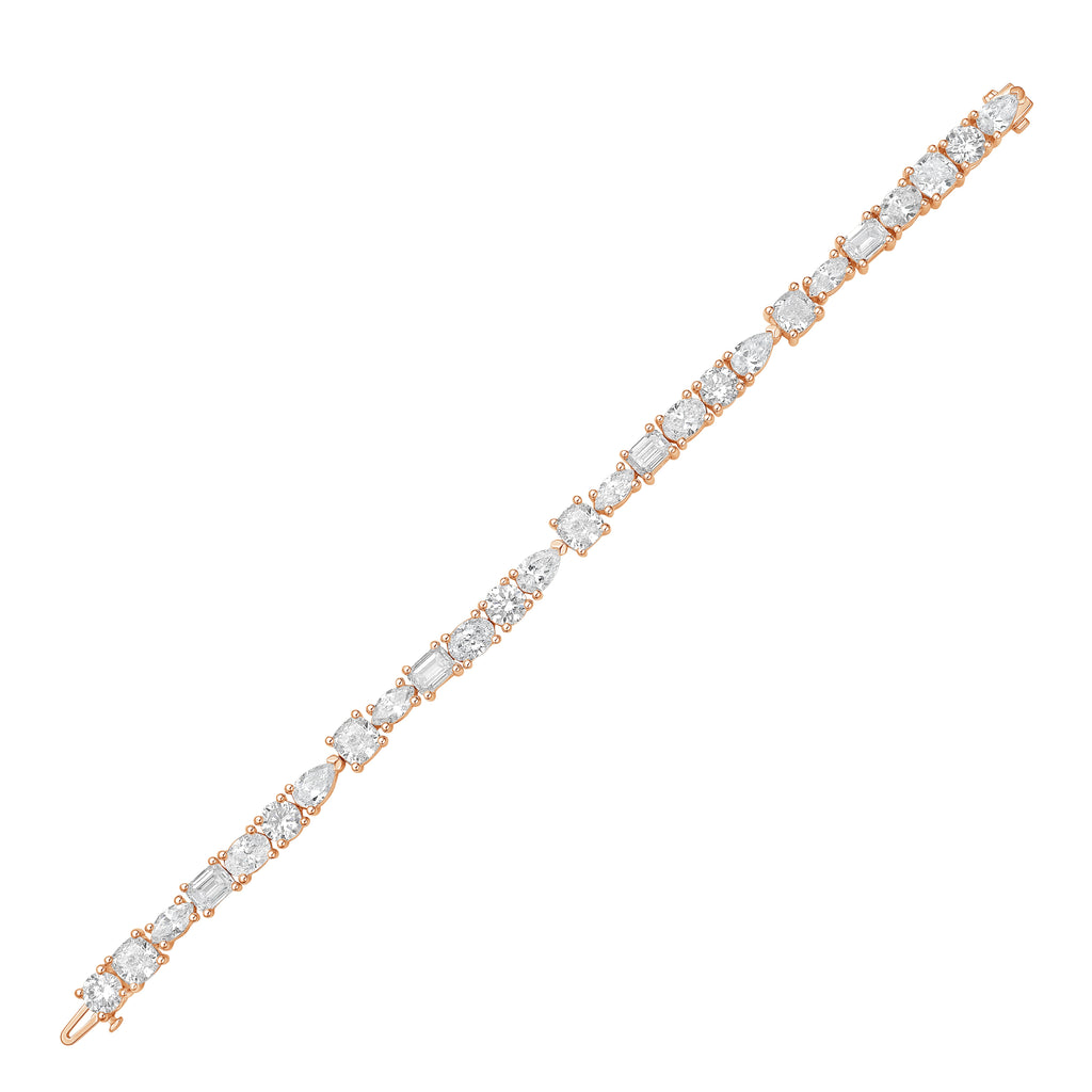 Lab Grown Multi-Cut Diamond Tennis Bracelet