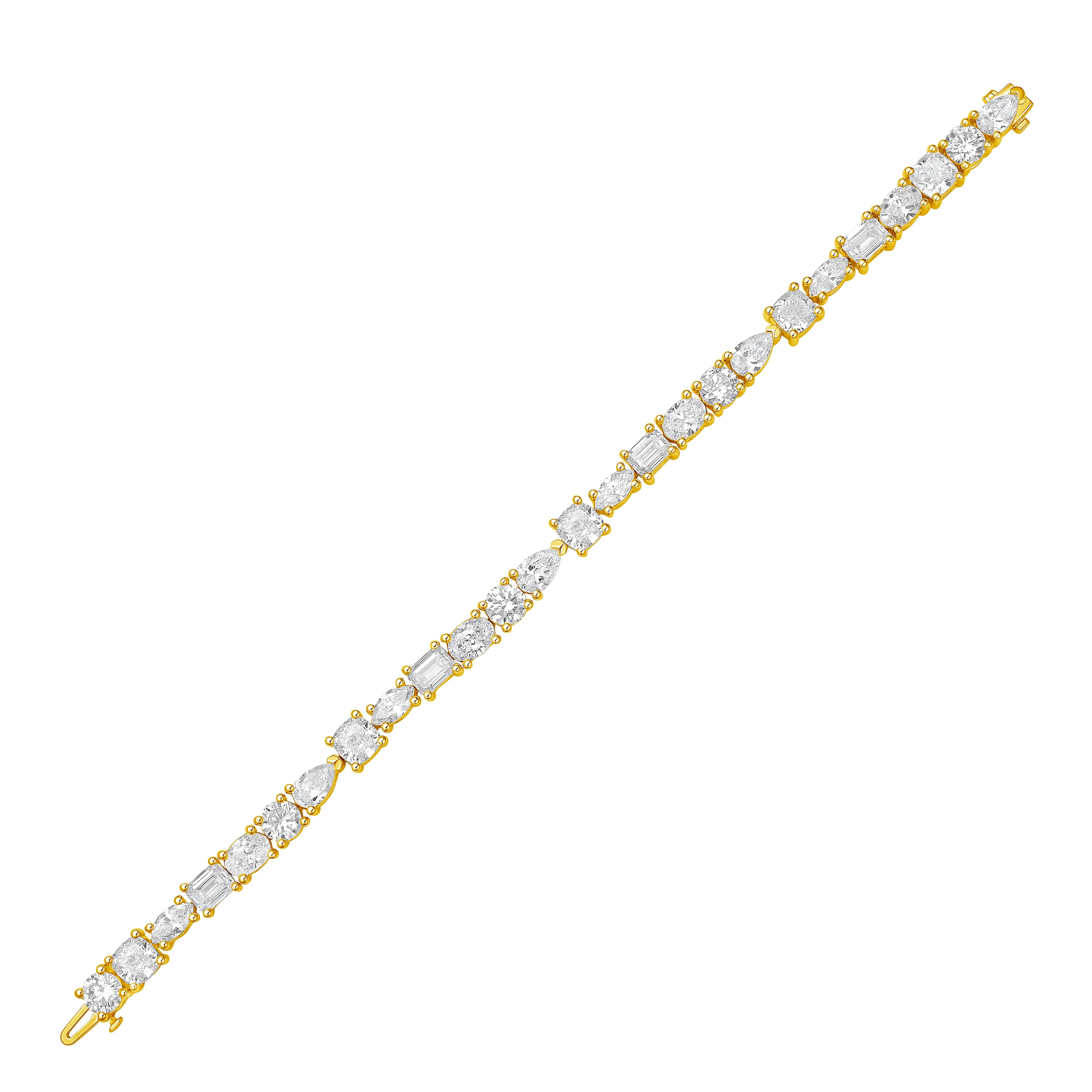 Lab Grown Multi-Cut Diamond Tennis Bracelet