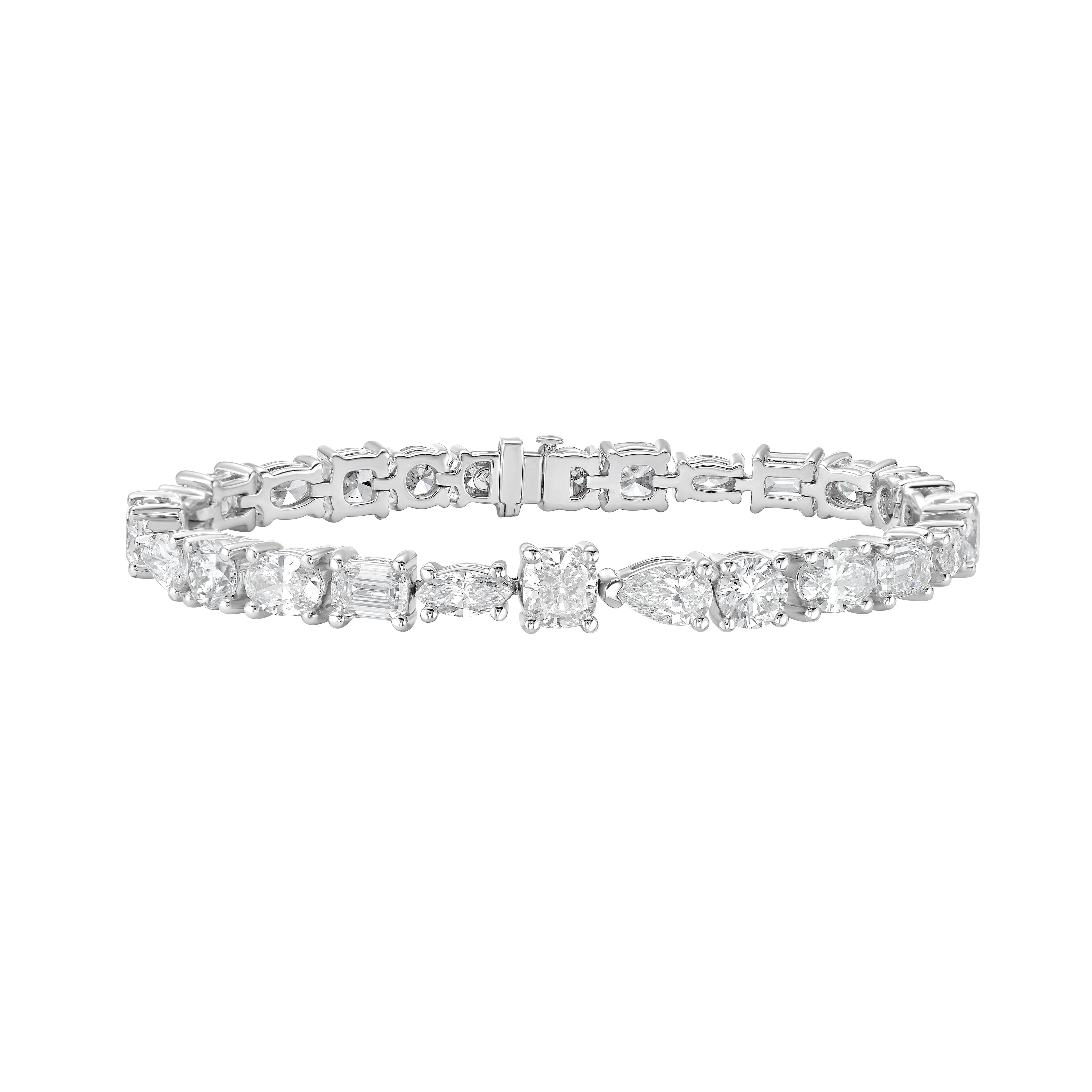 Lab Grown Multi-Cut Diamond Tennis Bracelet