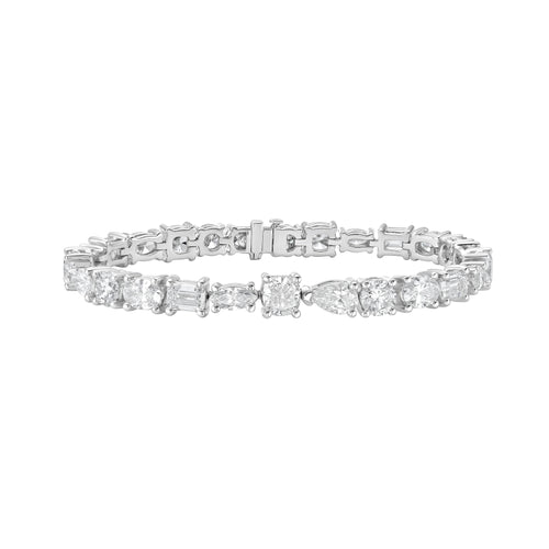 Lab Grown Multi-Cut Diamond Tennis Bracelet