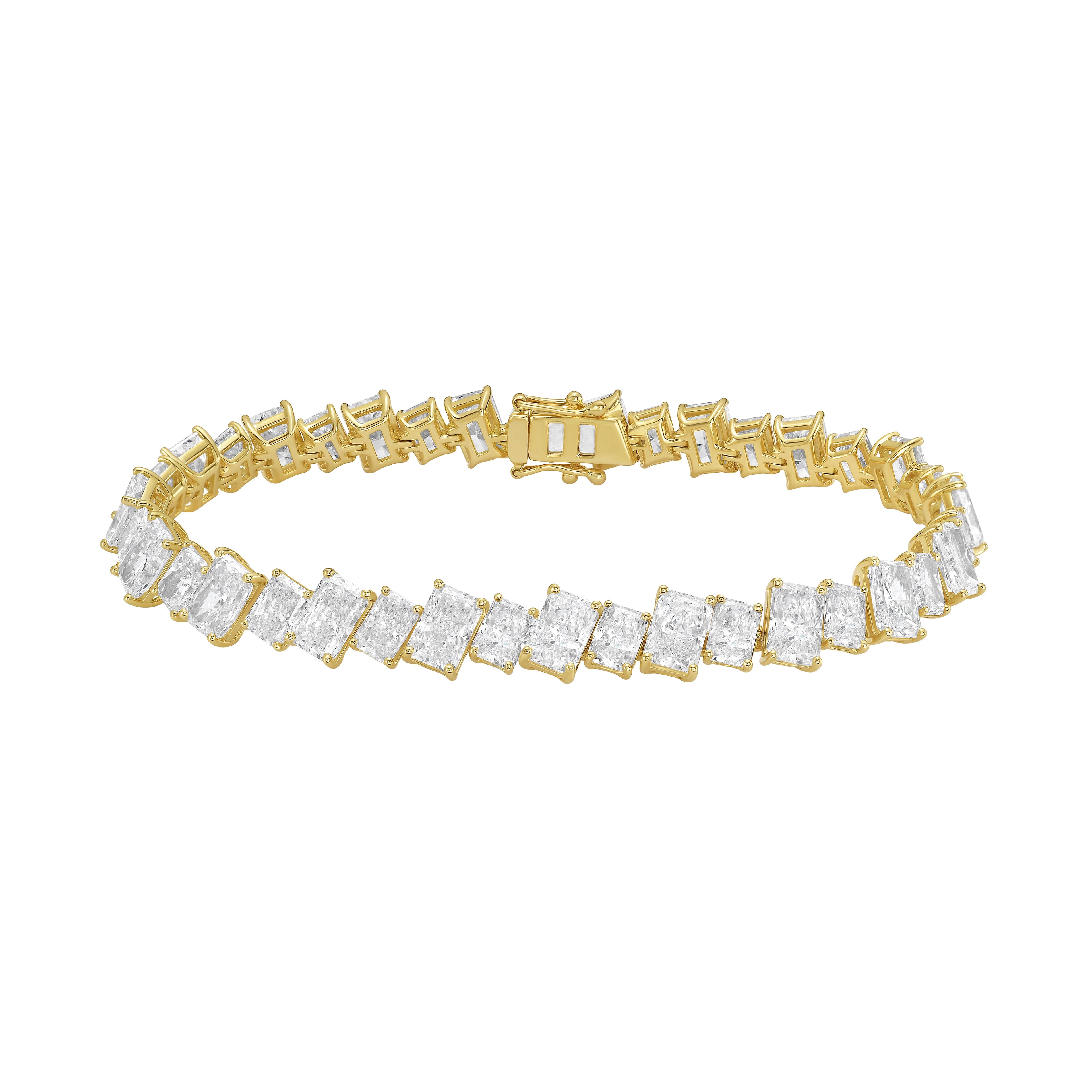 Lab Grown Slanted Radiant Diamond Bracelet