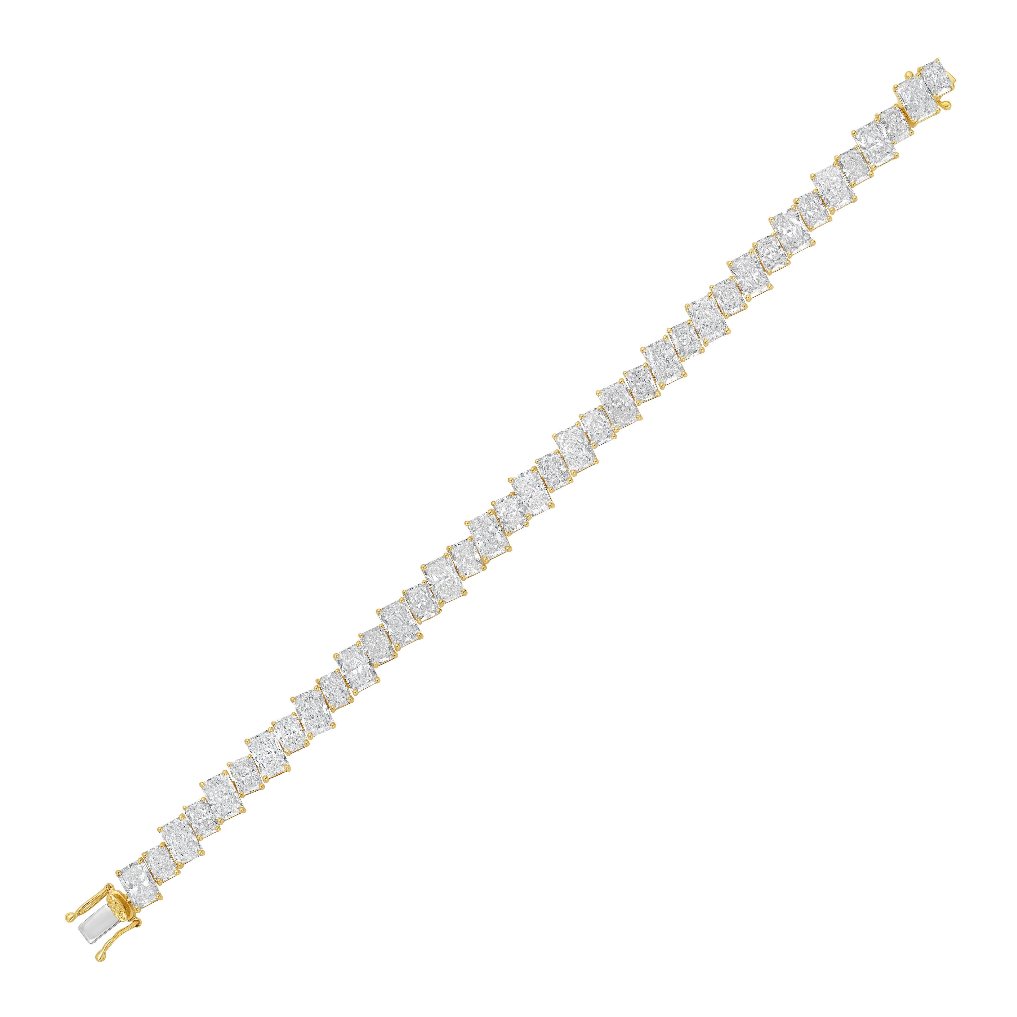 Lab Grown Slanted Radiant Diamond Bracelet