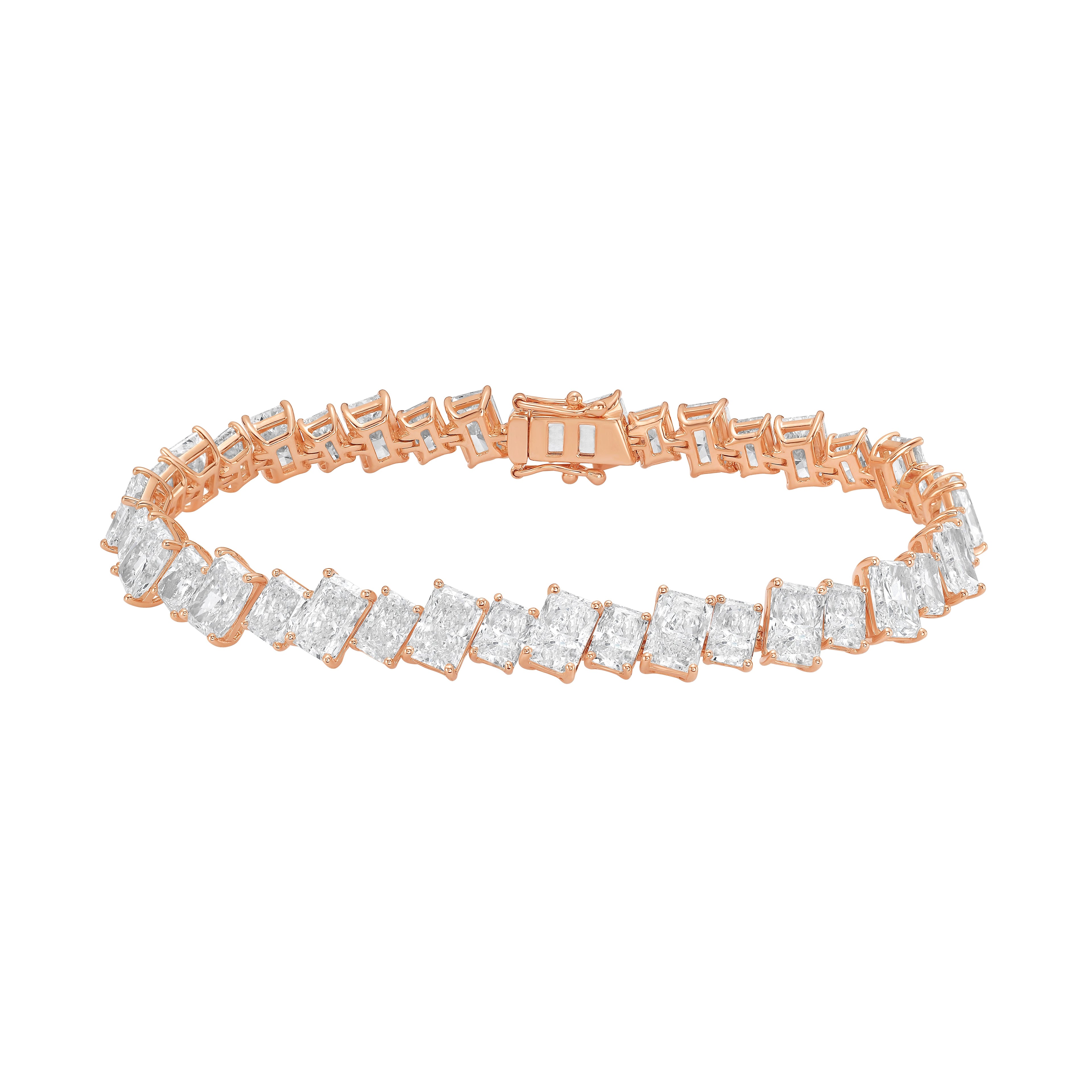 Lab Grown Slanted Radiant Diamond Bracelet