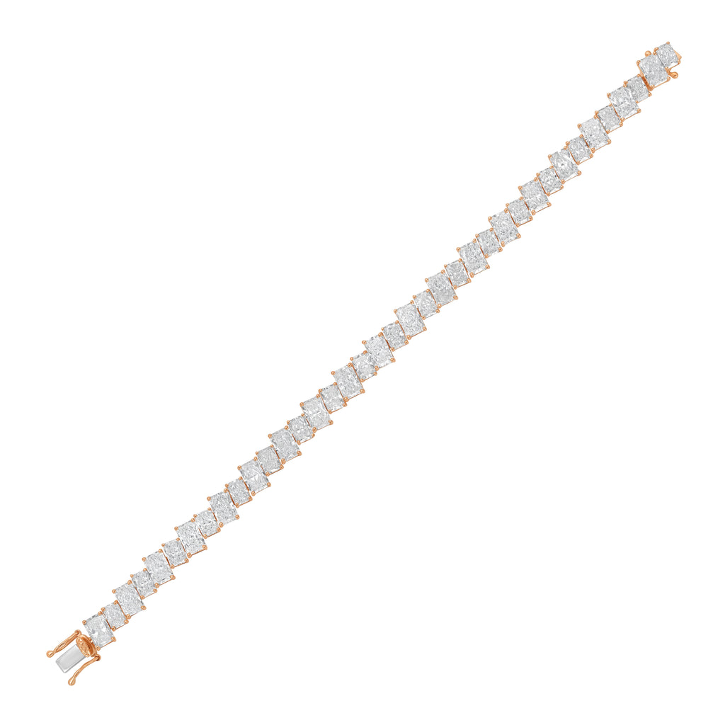 Lab Grown Slanted Radiant Diamond Bracelet