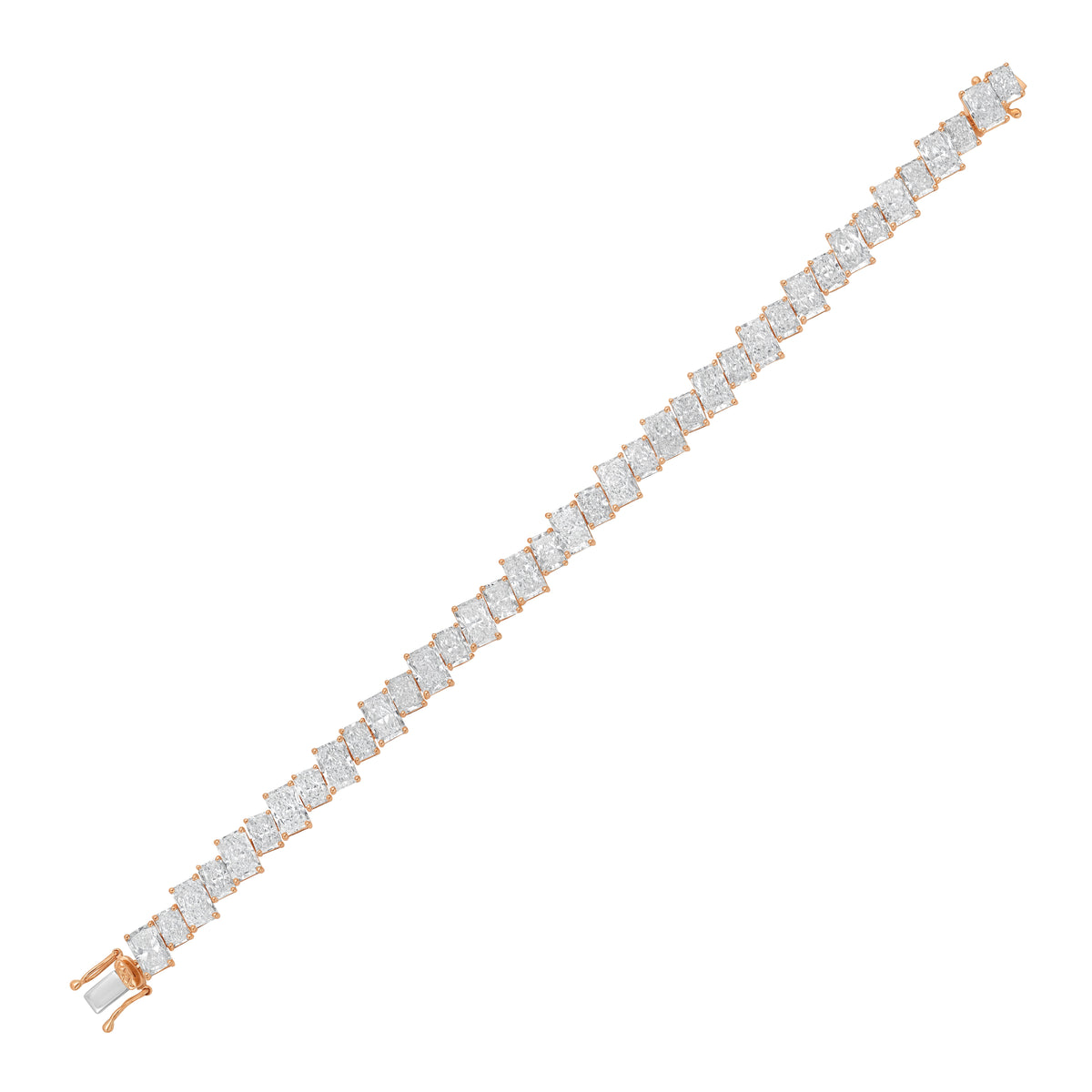 Lab Grown Slanted Radiant Diamond Bracelet