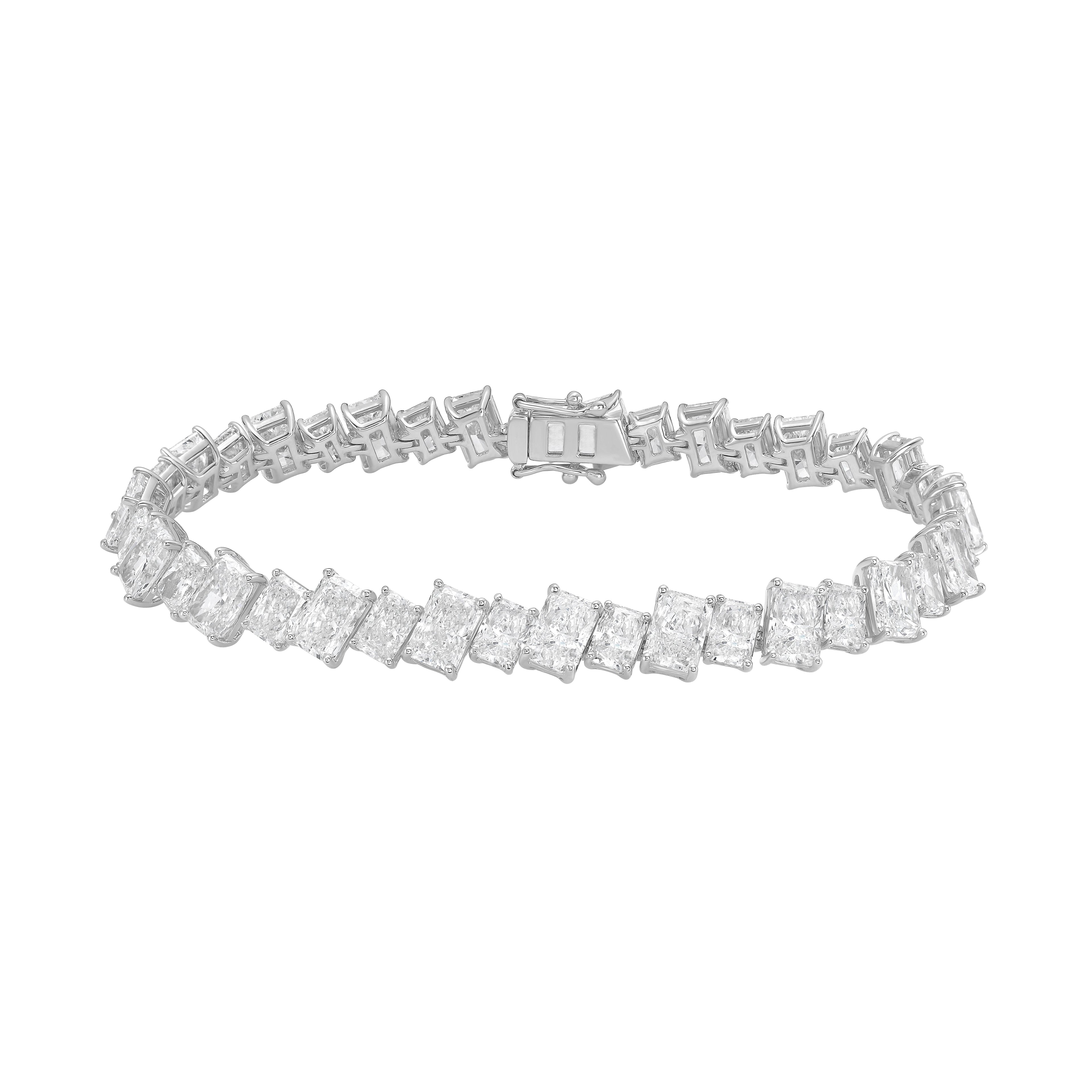 Lab Grown Slanted Radiant Diamond Bracelet