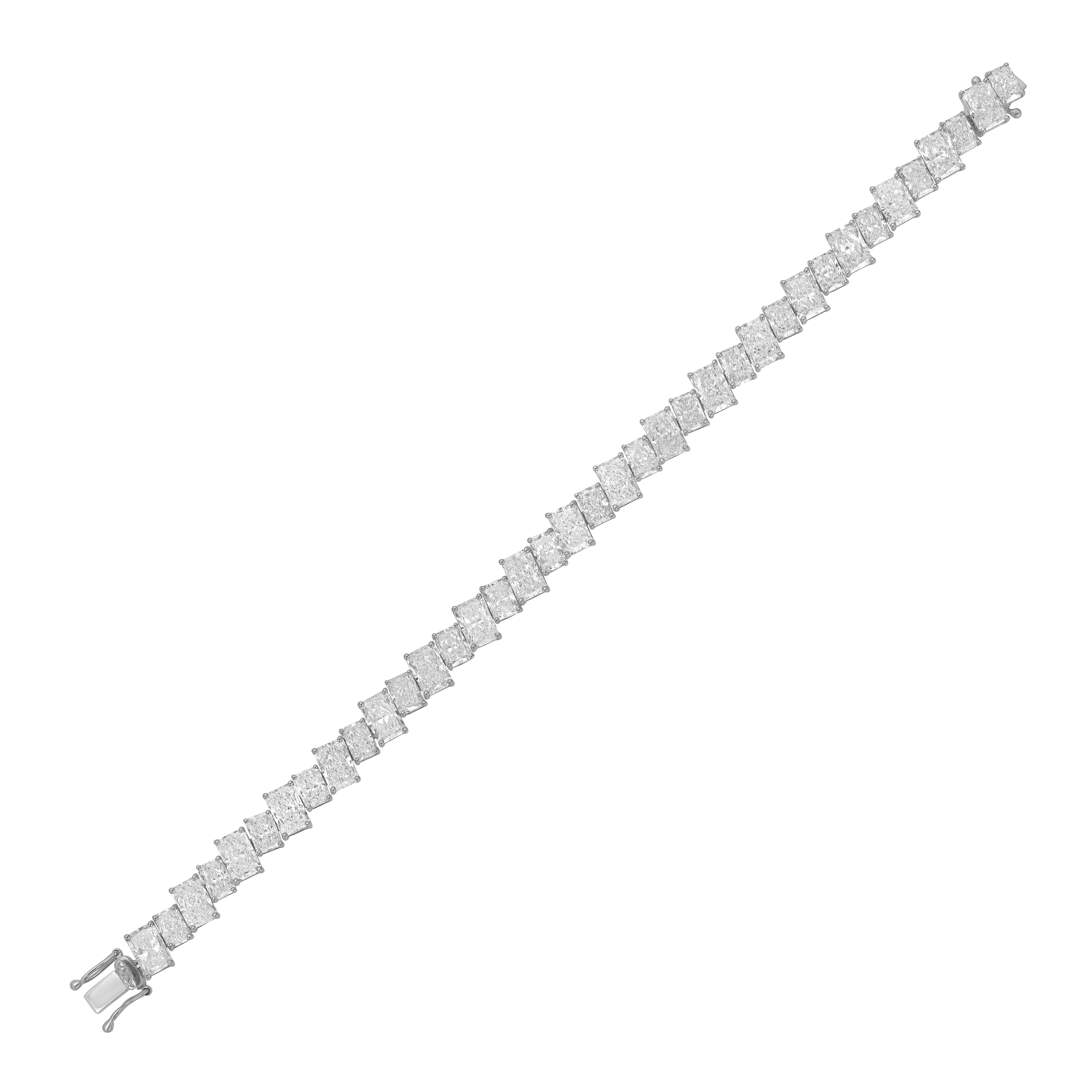 Lab Grown Slanted Radiant Diamond Bracelet