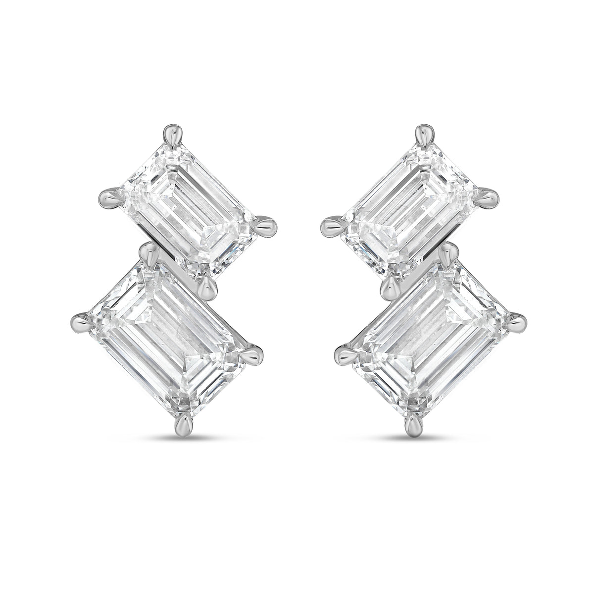 Lab Grown Emerald Diamond Earrings