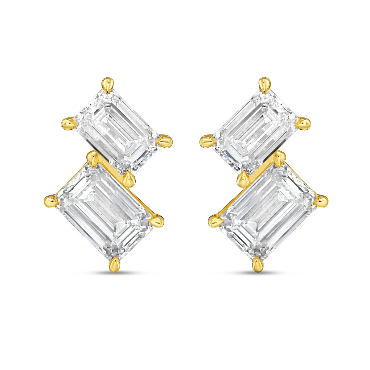 Lab Grown Emerald Diamond Earrings