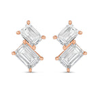 Lab Grown Emerald Diamond Earrings