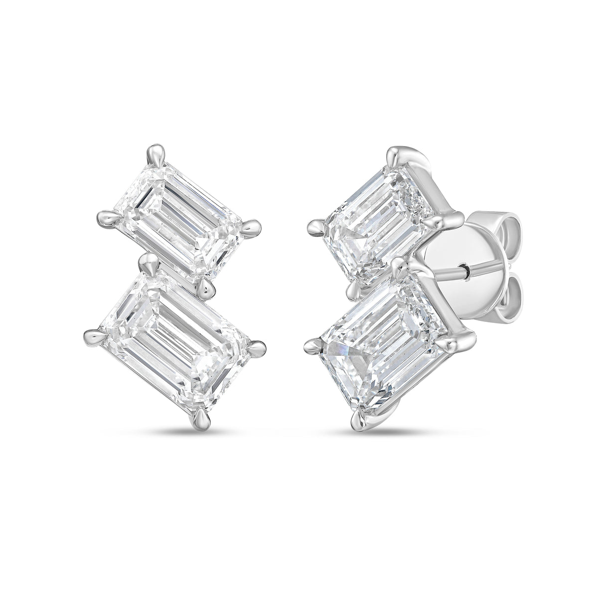 Lab Grown Emerald Diamond Earrings