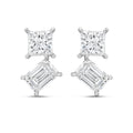 Lab Grown Princess And Emerald Diamond Earrings