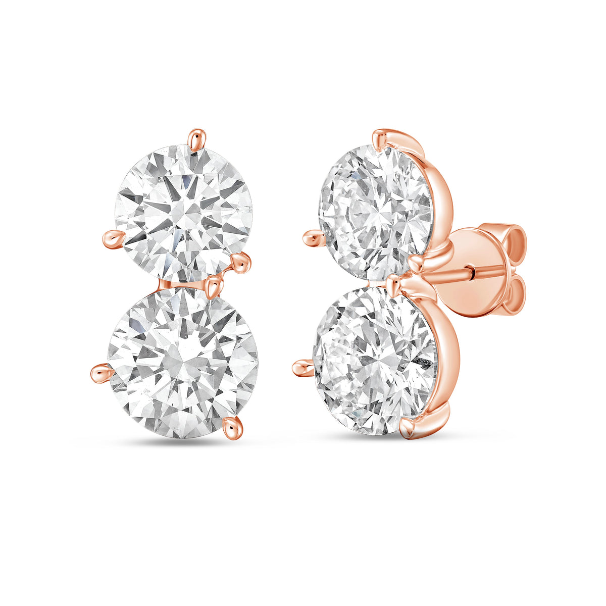 Lab Grown Round Diamond Earrings