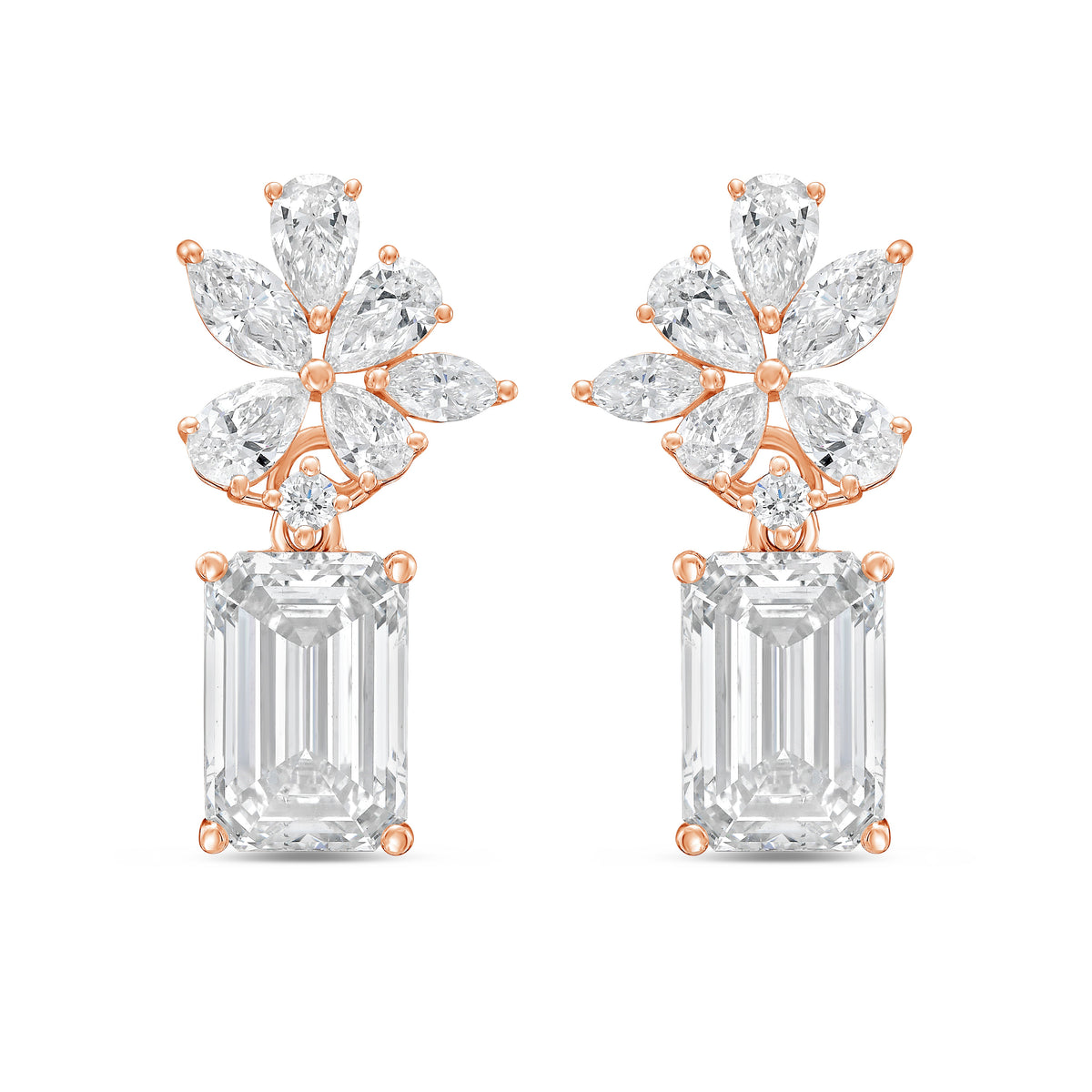 Lab Grown Multi-Cut Diamond Earrings