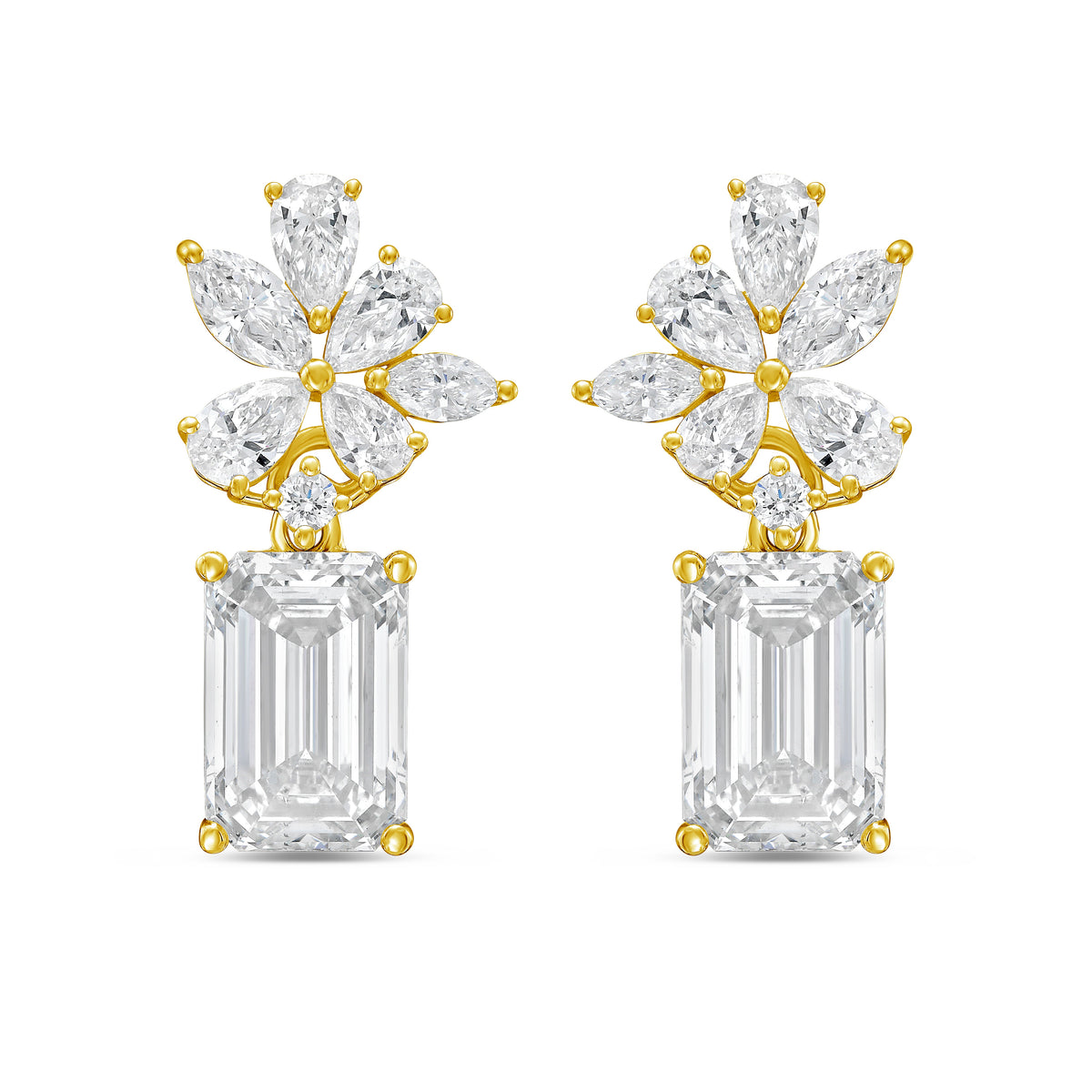 Lab Grown Multi-Cut Diamond Earrings