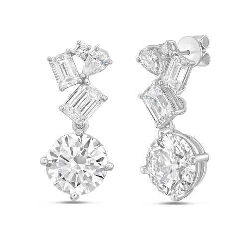 Lab Grown Multi-Cut Diamond Drop Earrings