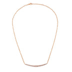 Lab Grown Pink Diamond Graduated Curved Bar Necklace