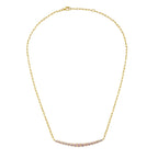 Lab Grown Pink Diamond Graduated Curved Bar Necklace