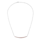 Lab Grown Pink Diamond Graduated Curved Bar Necklace