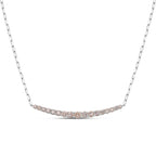 Lab Grown Pink Diamond Graduated Curved Bar Necklace