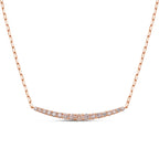 Lab Grown Pink Diamond Graduated Curved Bar Necklace