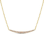 Lab Grown Pink Diamond Graduated Curved Bar Necklace