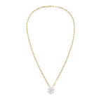 Lab Grown Flower Pendant With Paperclip Chain