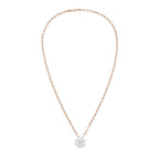 Lab Grown Flower Pendant With Paperclip Chain